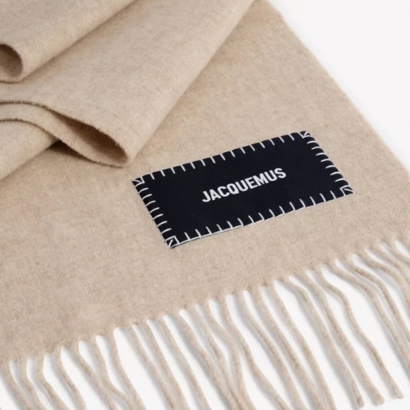 Jacquemus L'Encharpe Brand-Patch Wool Scarf NWOT - Picture 2 of 5